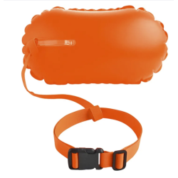 Inflatable open water swim buoy